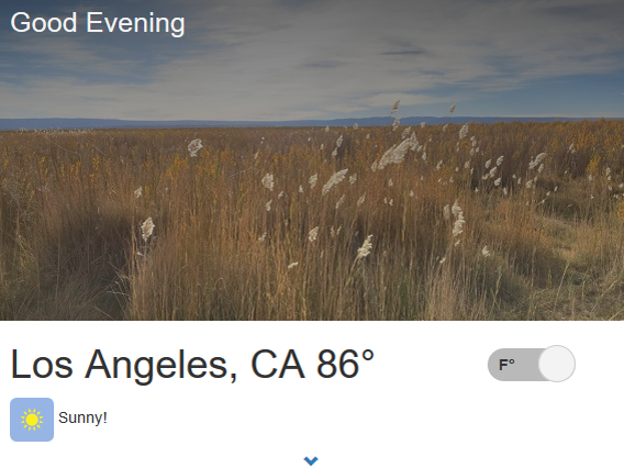 Local weather web app preview. Designed and developed by Levyian.